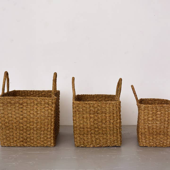Will & Atlas - Wholesale Basket - Rectangle Gathering Basket, harvest, Chatai Weave, 3 sizes
