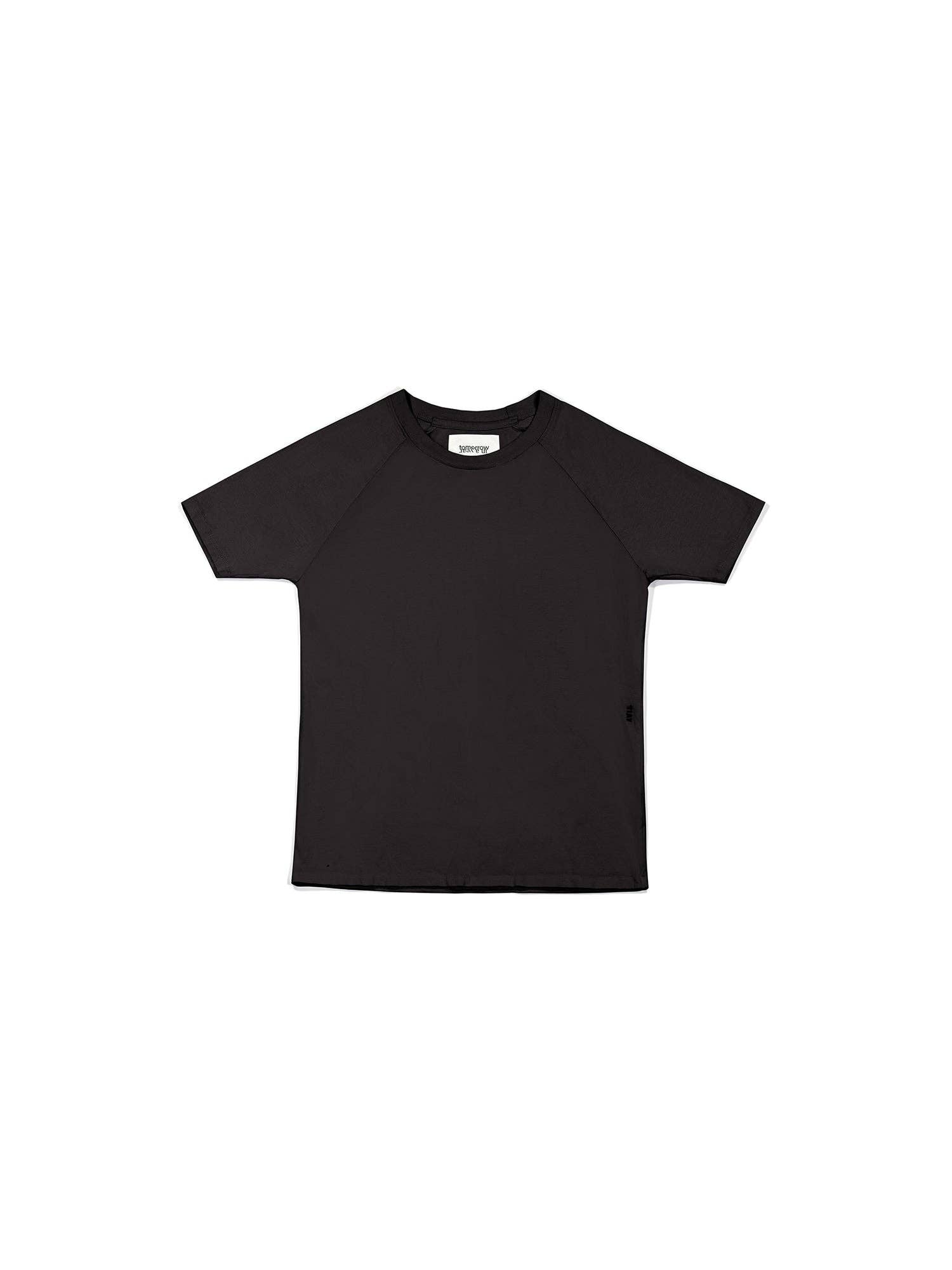 Negro Camiseta ajustada de manga raglán monocromática - Negro de venta al por mayor en Faire6