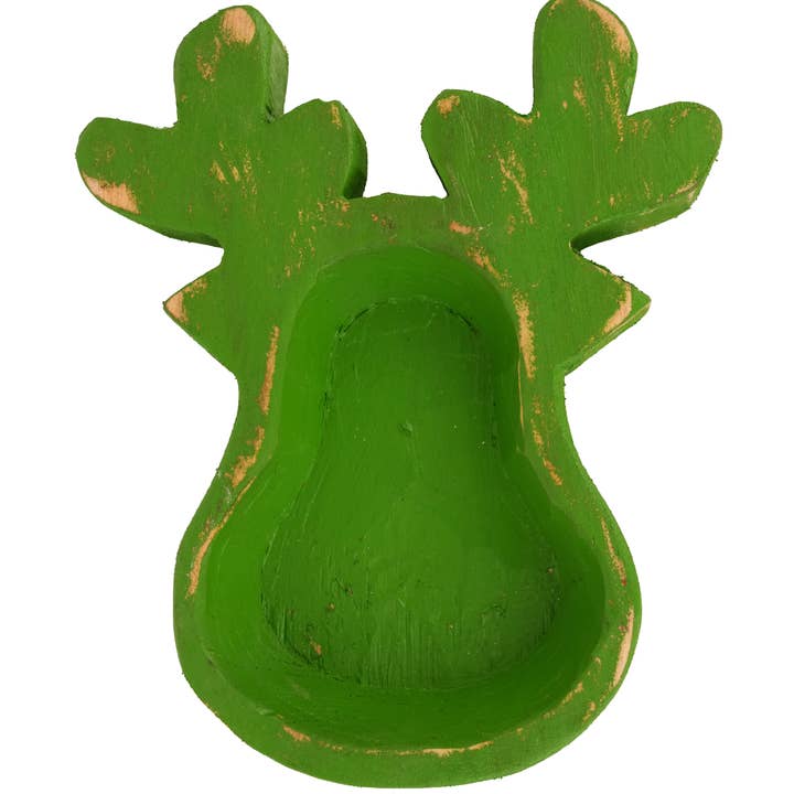 My Amigos Imports - Wholesale Candle Holder - Reindeer Bowl-9x10-Christmas-Candle Ready-Reindeer-4 Colors3