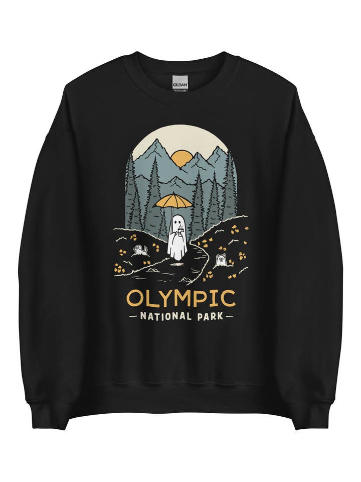 Olympic Spooky National Park Unisex Sweatshirt | BLACK for wholesale by ChasingAMoment