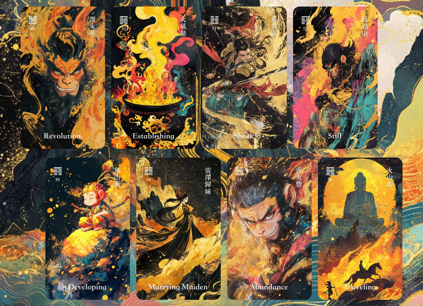 Vermilion Collection - Wholesale Tarot Cards - I-Ching Oracle Wukong Edition14