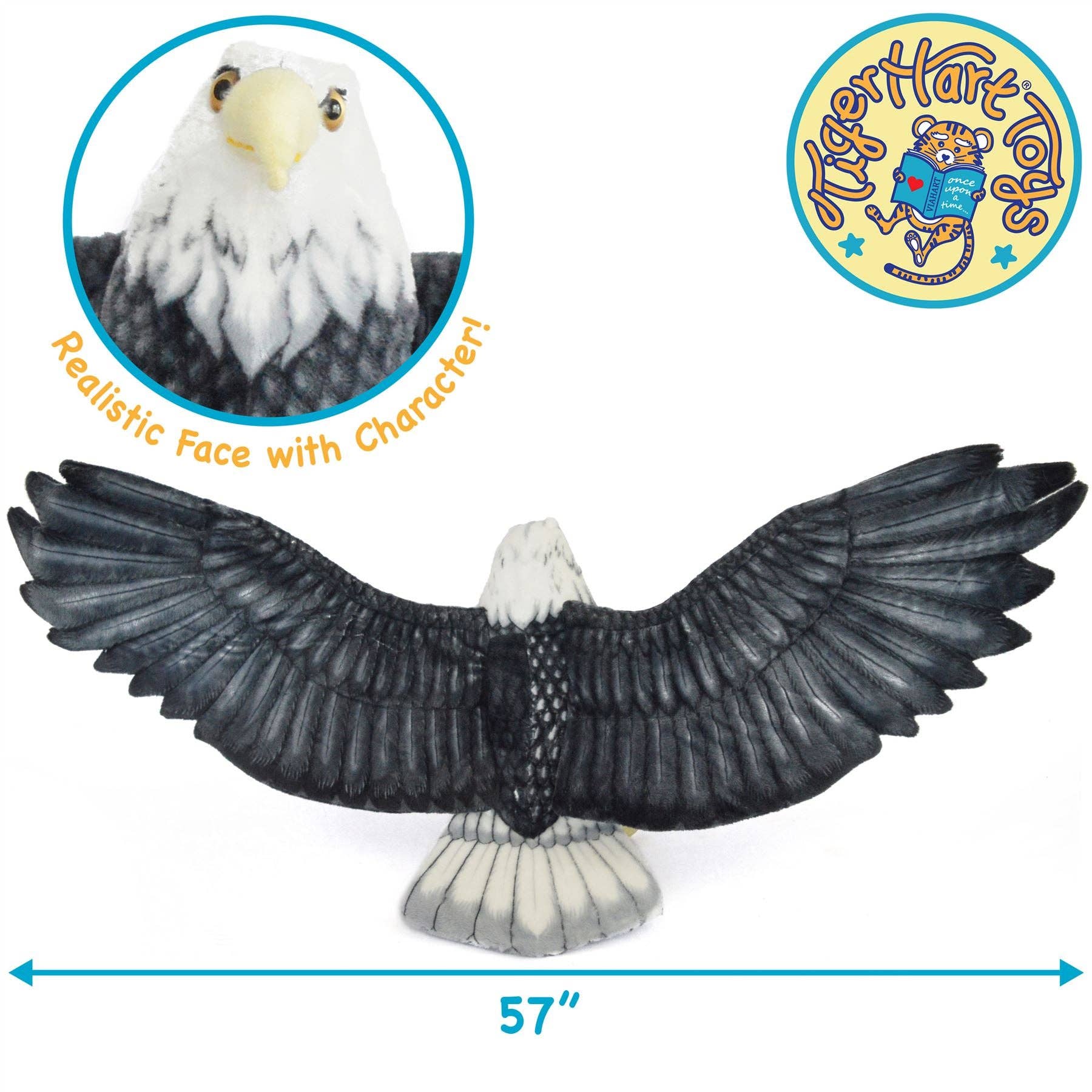 VIAHART Toy Co. – wholesale Stuffed/plush toy – Kids & baby – Barry The Bald Eagle | 57 Inch Stuffed Animal Plush2