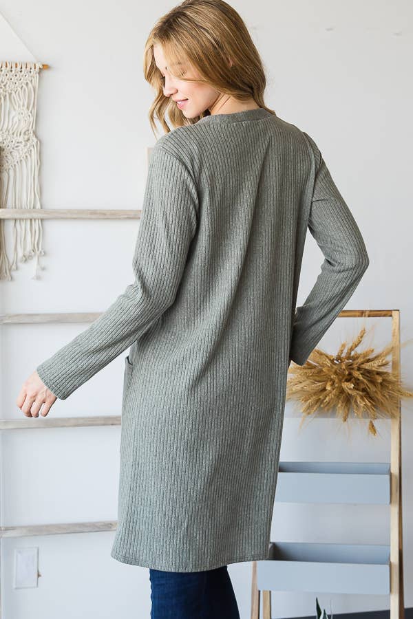 Pink Irene Wholesale - Vendita all'ingrosso Cardigan - Donna - CARDIGAN A COSTE TINTA UNITA CON TASCA A TINTA UNITA12