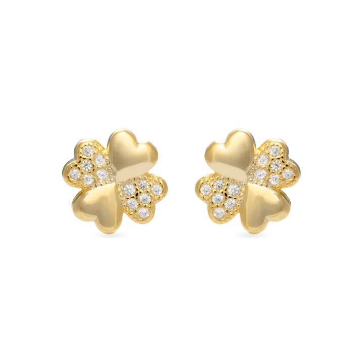 Luxenter - Wholesale Stud/Post Earrings - Earrings Luxenter Hatua Silver, Yellow Gold and Cz