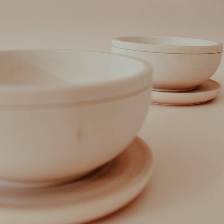 Petit Abode - Wholesale Wood Toy - Kids - The Wooden Dining Set (plate and bowl)1