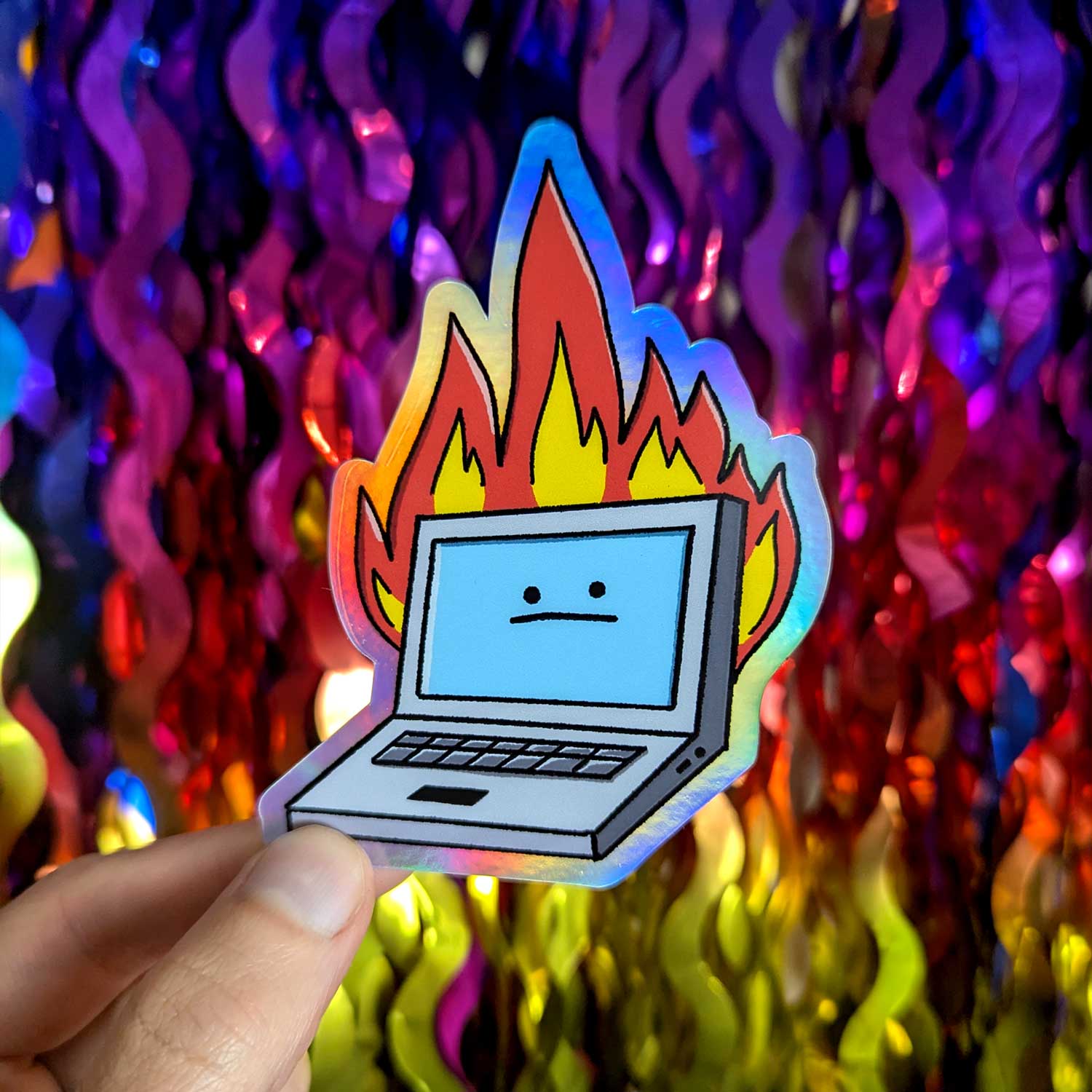 War and Peas - Wholesale Sticker - Laptop on Fire Sticker2