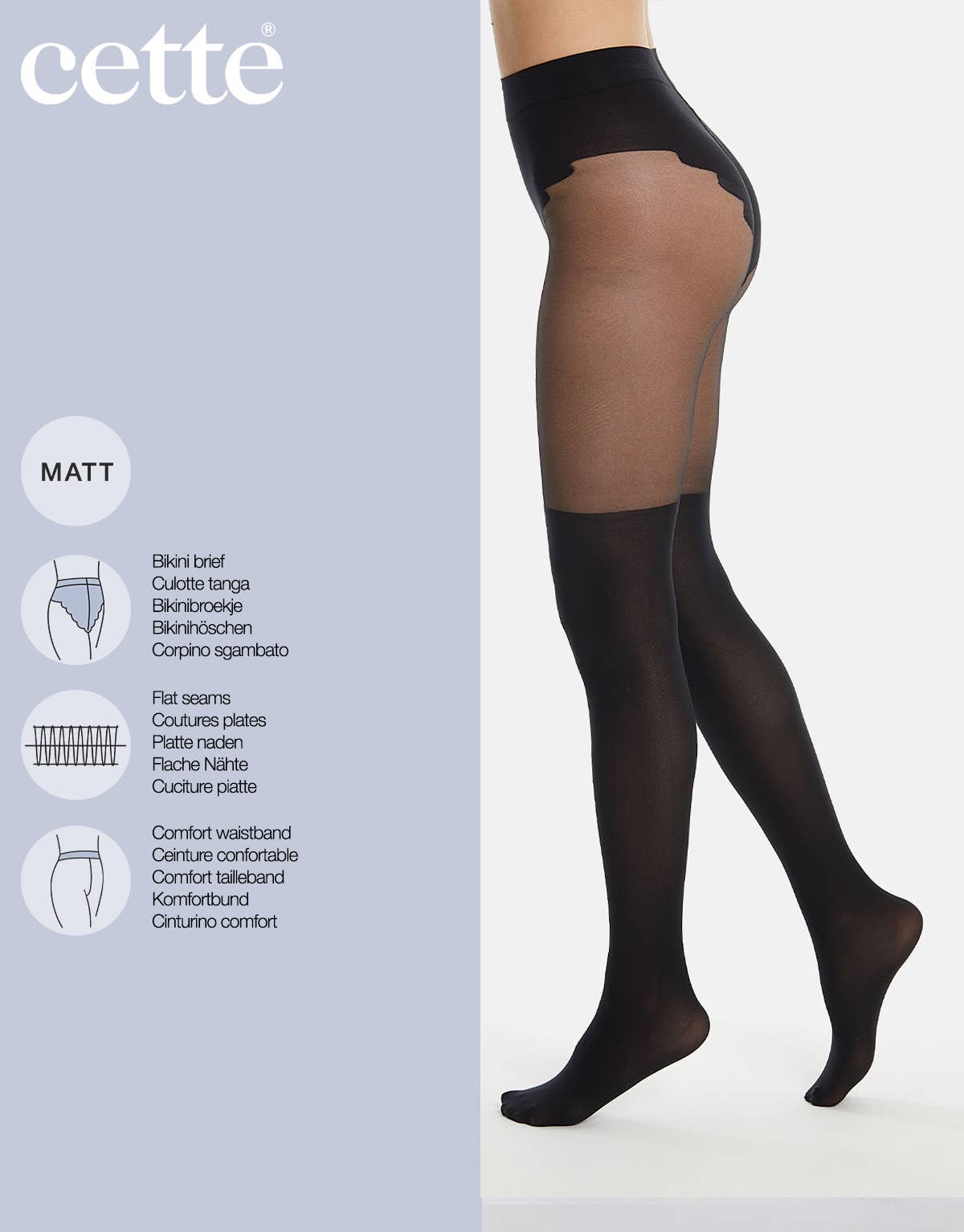 Svart Mock Suspender Tights Mode Tights Strumpor Tillverkad i Italien för wholesale på Faire1