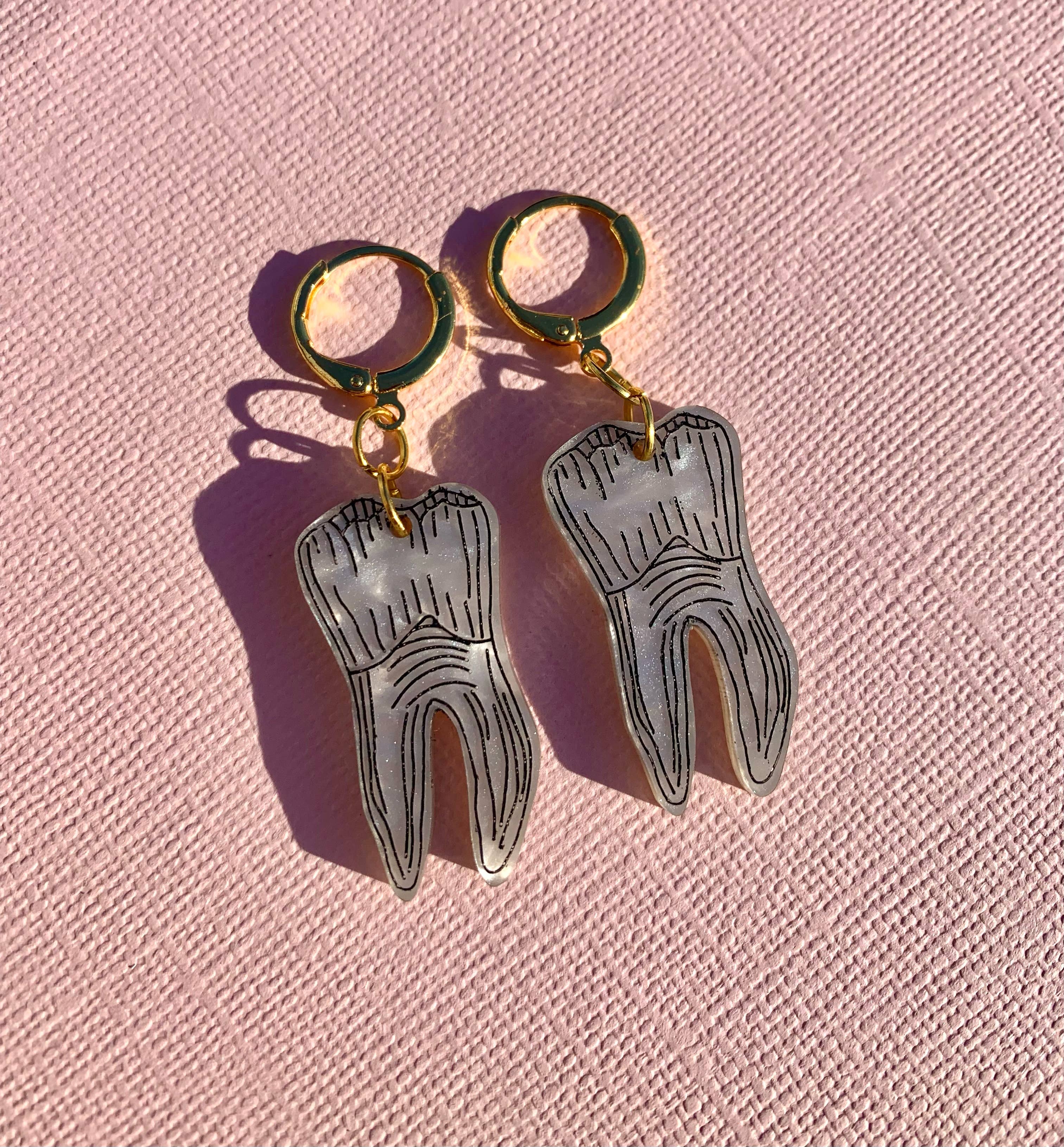 Not Picasso - Wholesale Huggie Earrings - Mini Teeth1