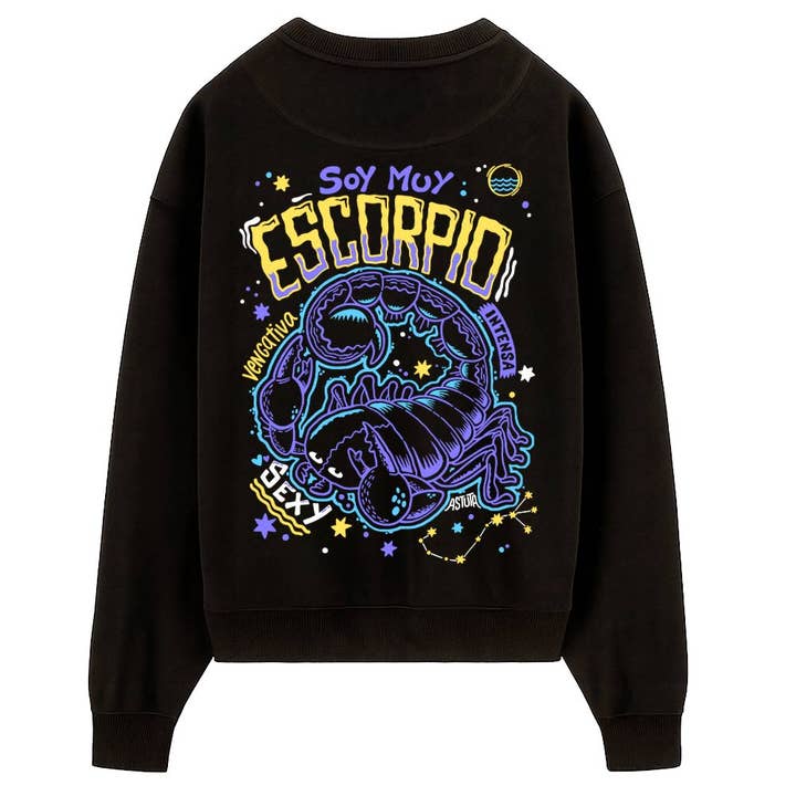 Sweatshirt PTFL Noire - ZODIAQUE Scorpion pour la vente par Puterful