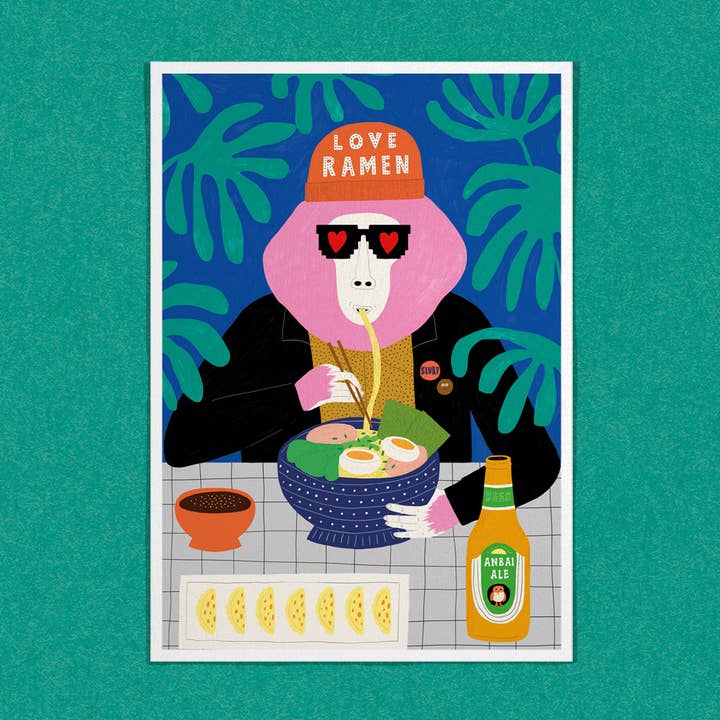 Dans Les Dents - Wholesale Postcard - POSTCARD - LOVE RAMEN - CRT060