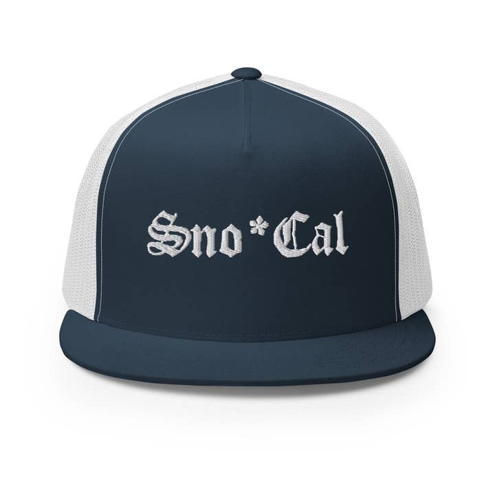 Sno*Cal Trucker-Kappe mit altenglischer Schrift für den Großhandel von Sno*Cal