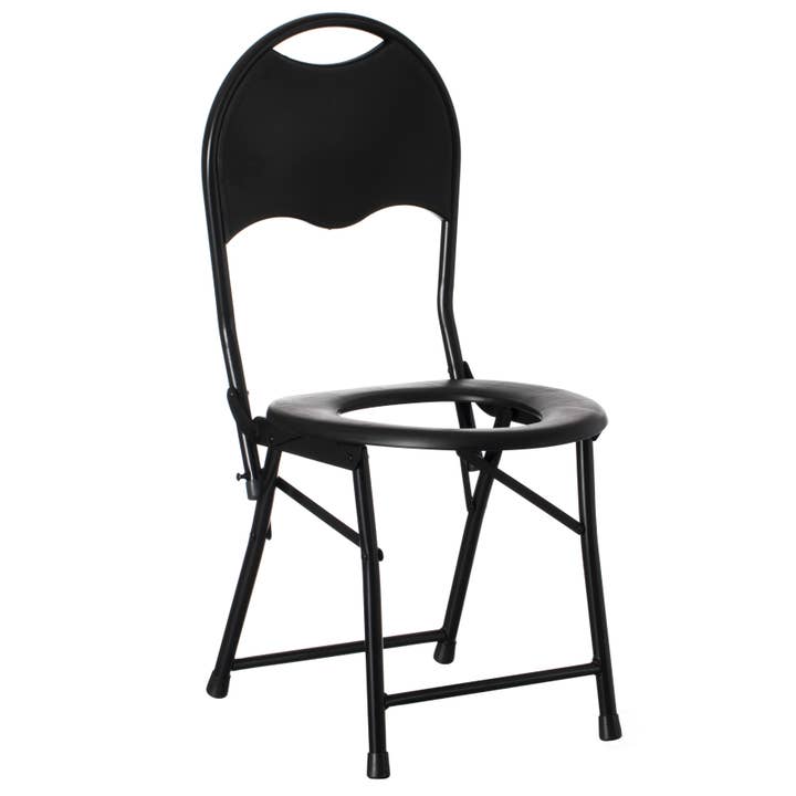 Quickway Imports - Venta al por mayor Sillas de exterior - Asiento de inodoro portátil plegable negro para acampar y caminar