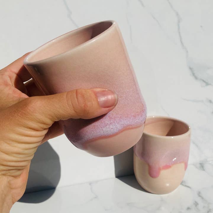 Aura Glow Thumbprint Tumbler for wholesale by Lover Pottery