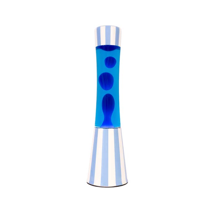 Blue striped lava lamp tower (EU plug, voltage 220-240 V) for wholesale by Fisura