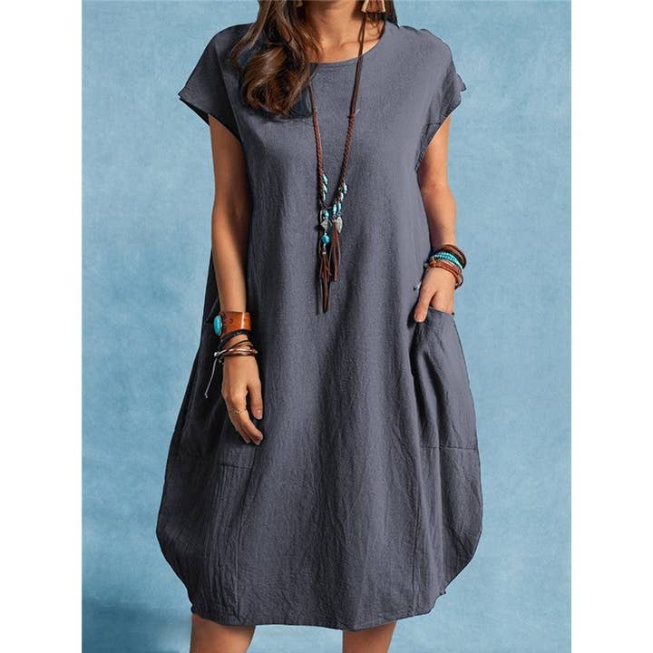 Sheer Trend - Vente Robe – femme - Robe d'été ample unie décontractée3