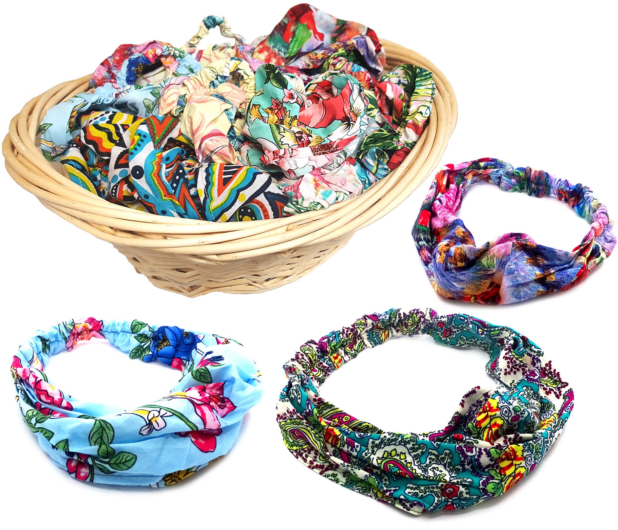 Pichincha - Wholesale Fashion Headband - Women's - Boho Pattern Soft Wrap Headband Assorted Geometric Designs