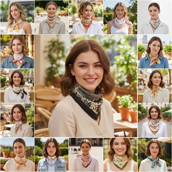 Square Neck Scarf BS-0116 0119 0118 0113 0110 0109 0106 for wholesale by Oblige by G