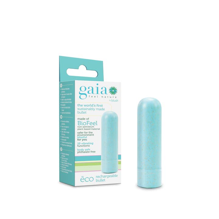 Blush - Wholesale Sex Toy - Gaia - Eco Rechargeable Bullet - Aqua