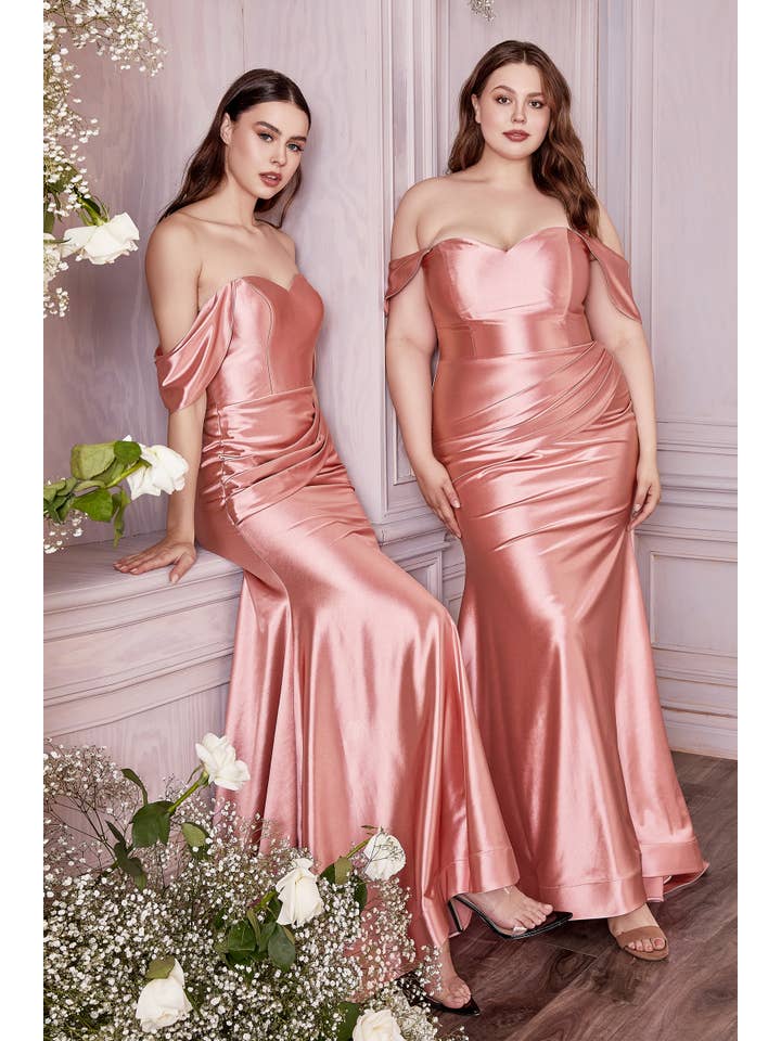 Ladivine by Cinderella Divine - Wholesale Gown - Women's - SATIN STRAPLESS FITTED GOWN2