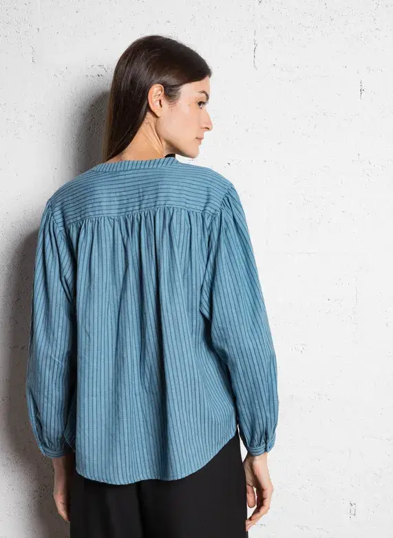 The Korner - USA - Vendita all'ingrosso Camicetta - Donna - T24219128-Camicetta a righe in cotone da donna5