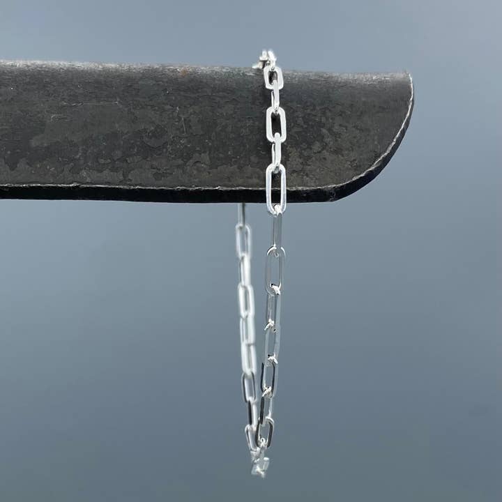 2.5mm Sterling Silver Paperclip Chain Bracelet for wholesale by Something Silver