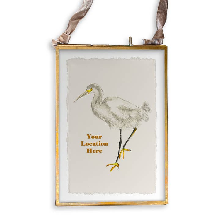 French Graffiti - Wholesale Tea Towel - Egret with Location13