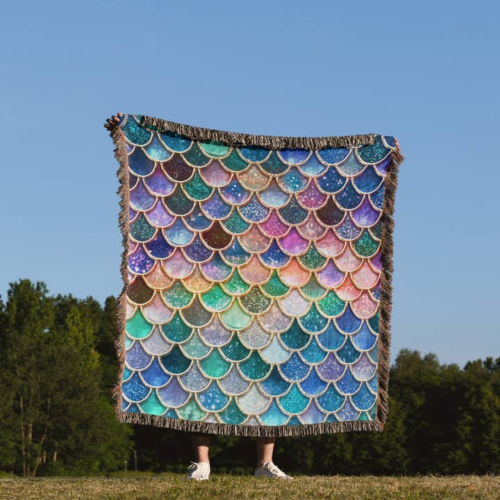 3dRose - Wholesale Throw Blanket - 3dRose, Multicolor Trend Pink Luxury Elegant Mermaid Scales Glitter, Blanket1