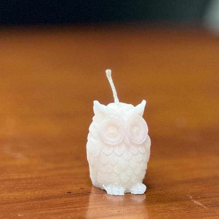 Owl candle White for wholesale by Vrinda