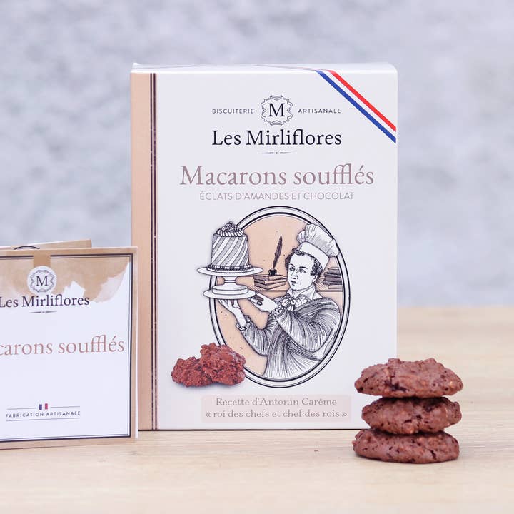 Macarons soffici al cacao 140gr per la vendita all'ingrosso da parte di LES MIRLIFLORES