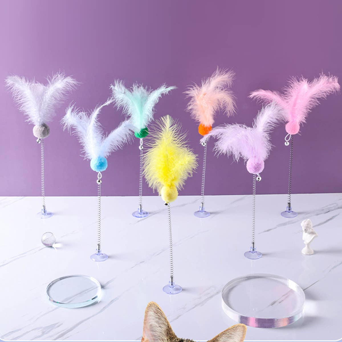 PAWPAWwholesale - Wholesale Pet Toy - Cat - Cat Teaser Wand, Suction Base,Pet Toy_CWMM52094