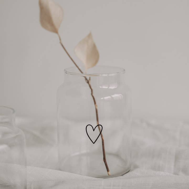 Vase aus Glas groß Herz (VE = 6 Stk) für den Großhandel von Eulenschnitt