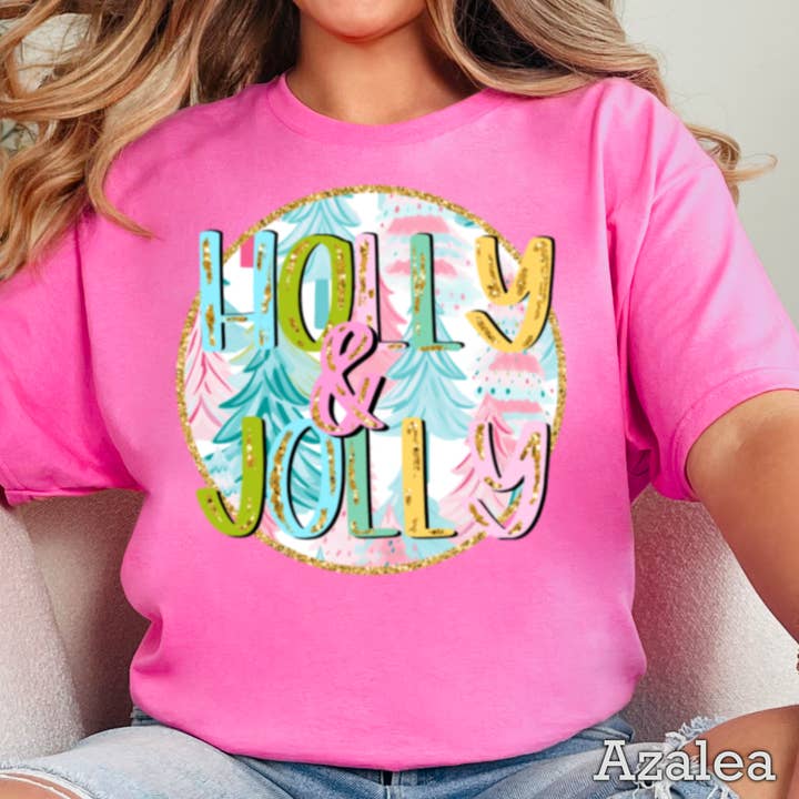 Holly And Jolly Christmas 2025 Grafisk T-shirt | Gildan for engroshandel hos Shoppe SHC