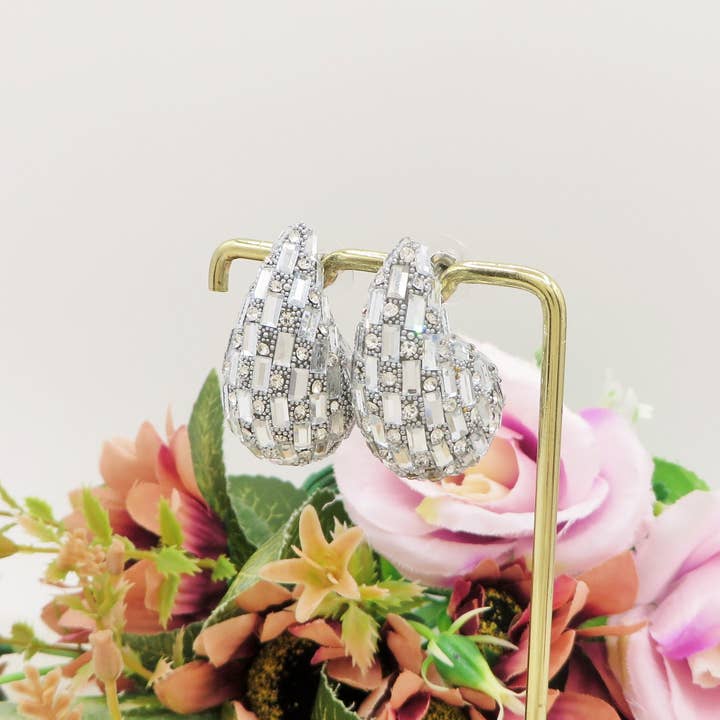 Daemon srls - Wholesale Dangle Earrings - DROP HOLIDAY ~ Orecchini goccia con pietre, glitter e cristalli