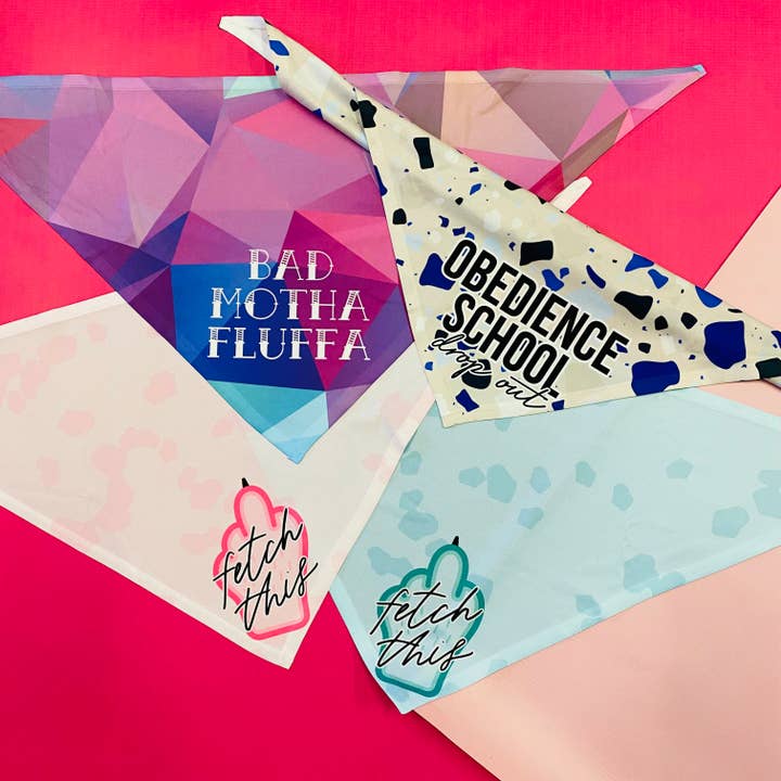 The Dapper Paw - Wholesale Pet Bandana - Dog - Bad Motha Fluffa Dog Bandana