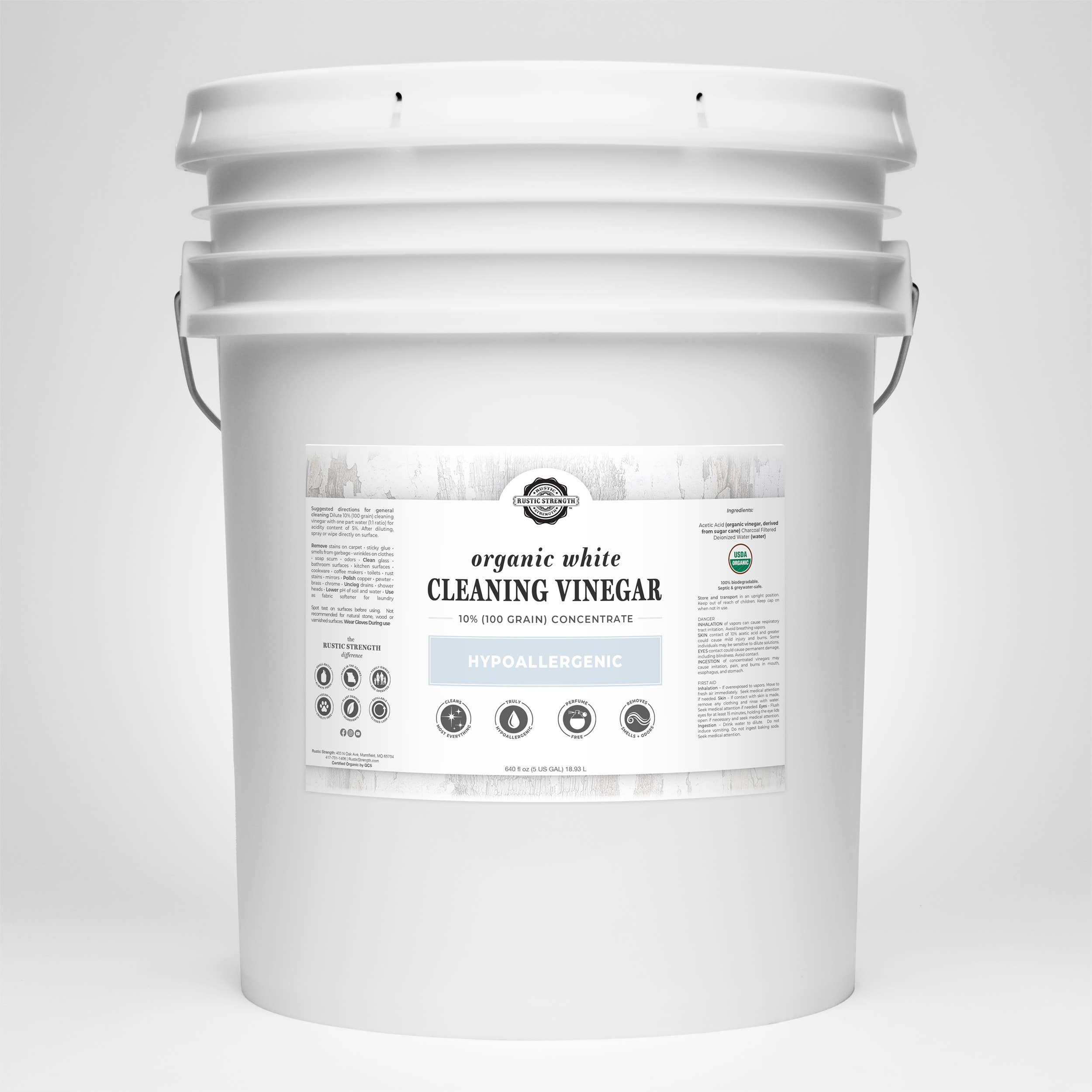 Rustic Strength - Wholesale Multi-Surface Cleaner - Organic Cleaning Vinegar - 100 grain0