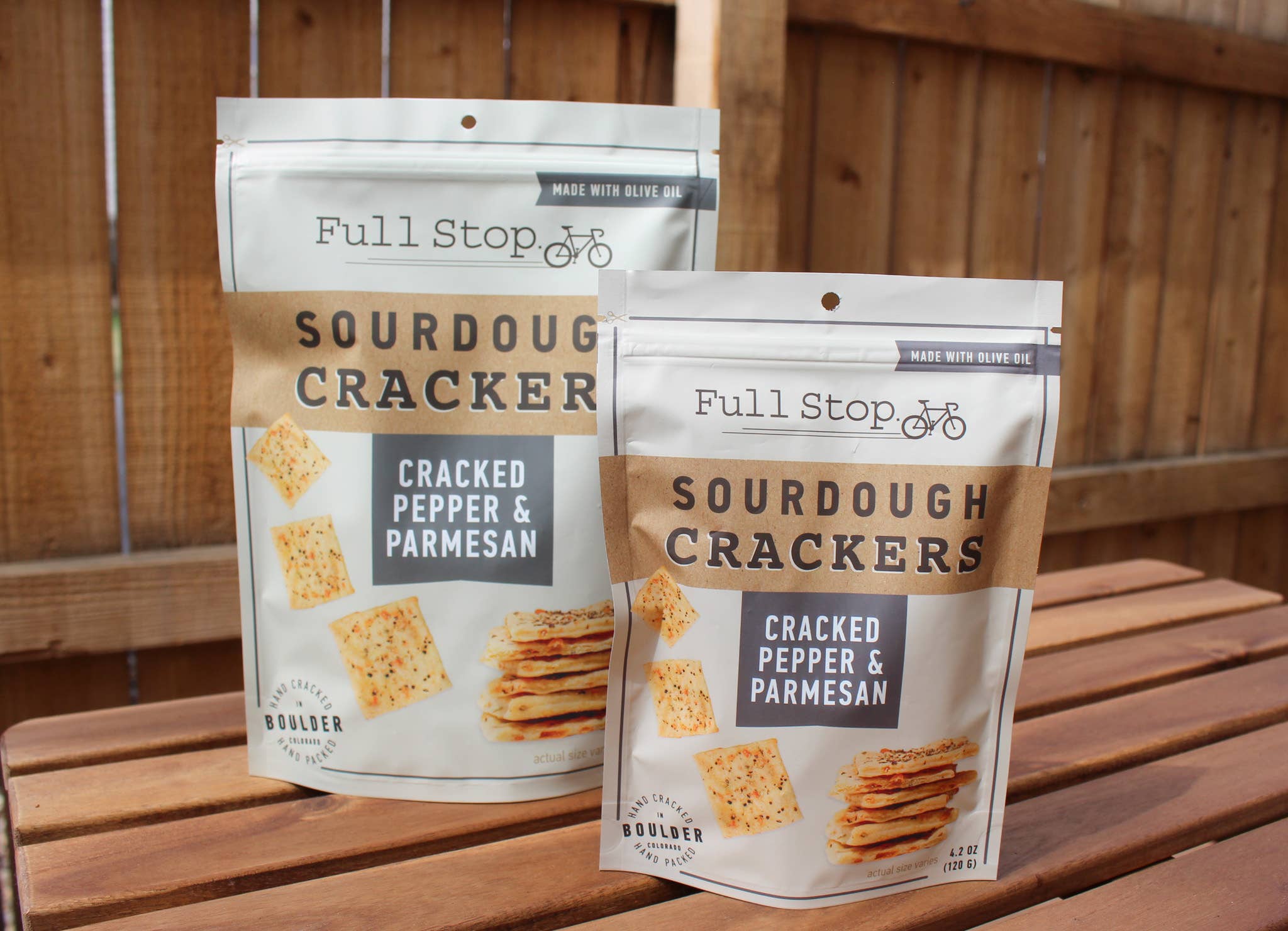 Full Stop. Bakery - Wholesale Crackers - The PEP - Cracked Pepper & Parmesan Sourdough Crackers