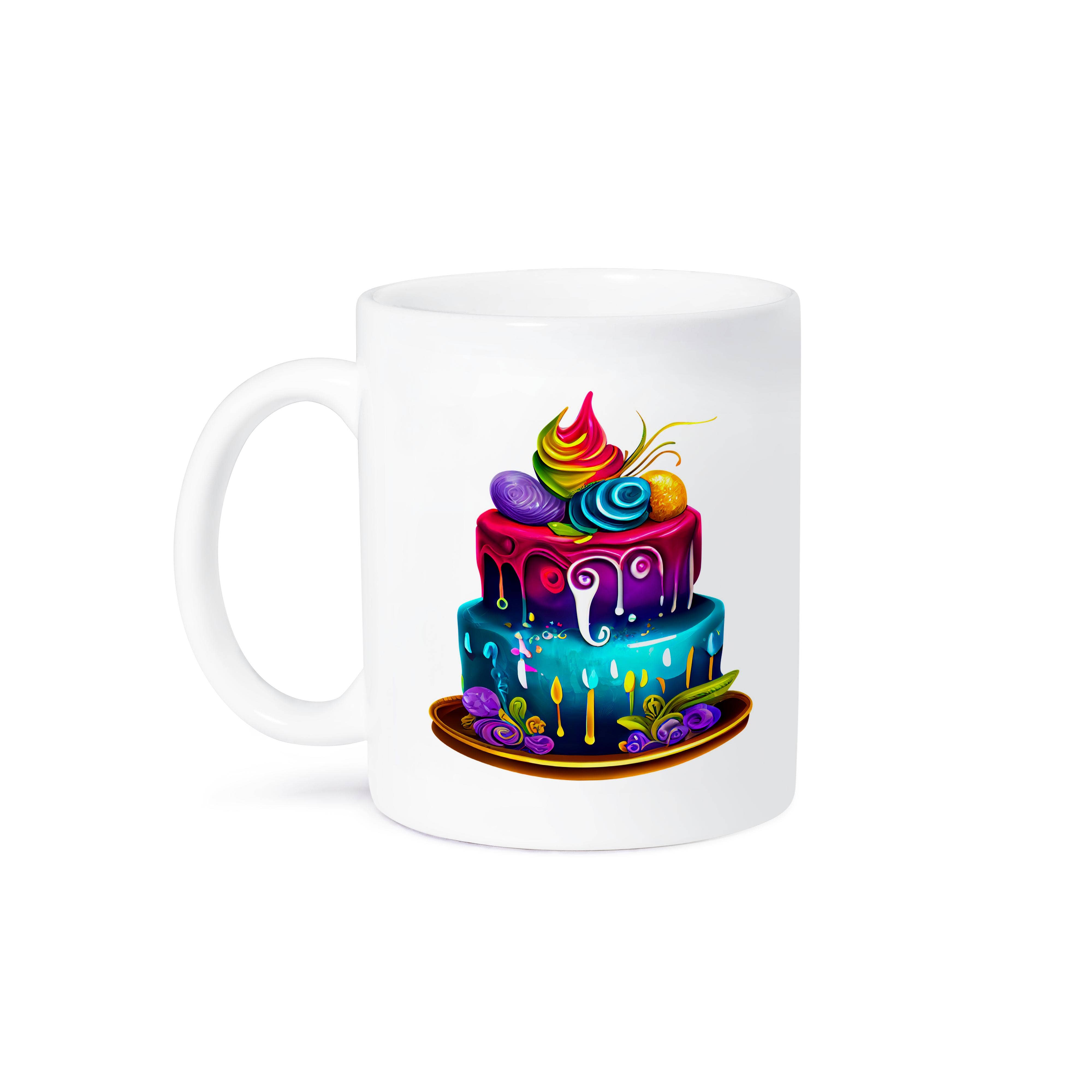 3dRose – Großhandel Kaffeebecher – 3dRose, Bunte und lustige zweischichtige Kuchenillustration, Tasse8