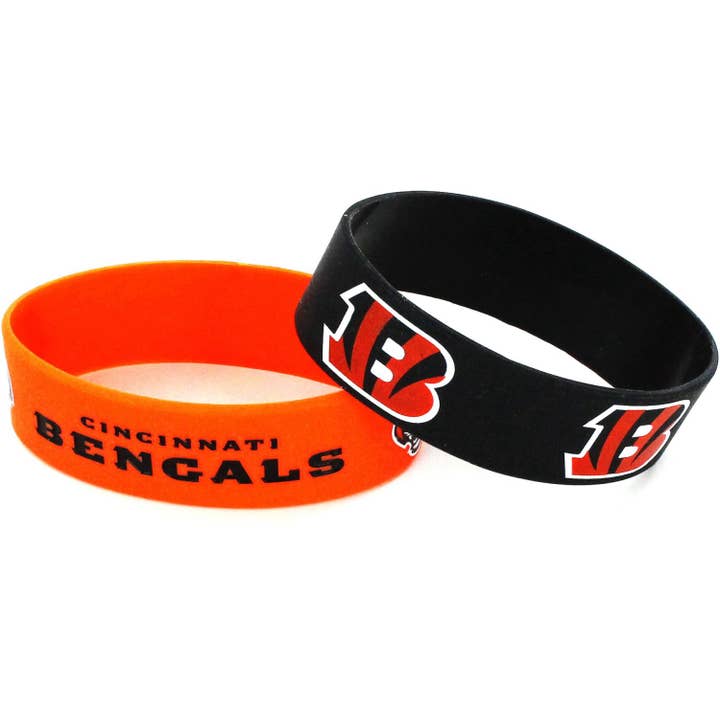 Bracelet large NFL Cincinnati Bengals, paquet de 2 pour la vente par Aminco USA
