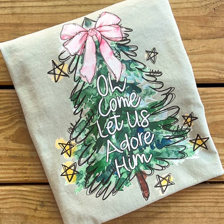 O Come Let Us Adore Him - Comfort Colors for wholesale by COTTON PRESS CO.