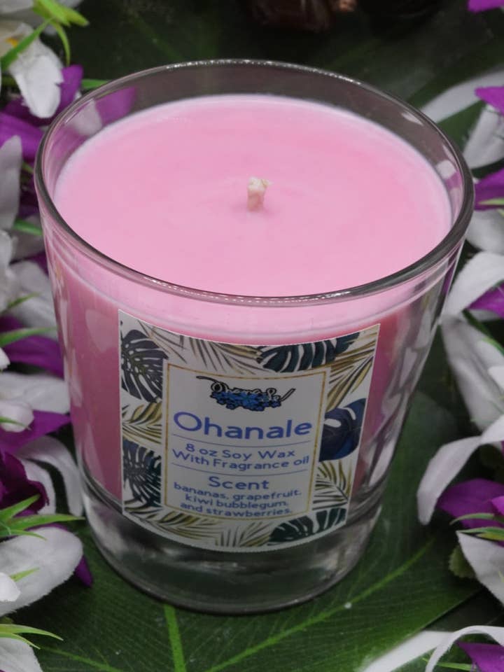 Pot en verre de mèche de coton de cire de soja en gros de 8 oz pour la vente par Ohanale