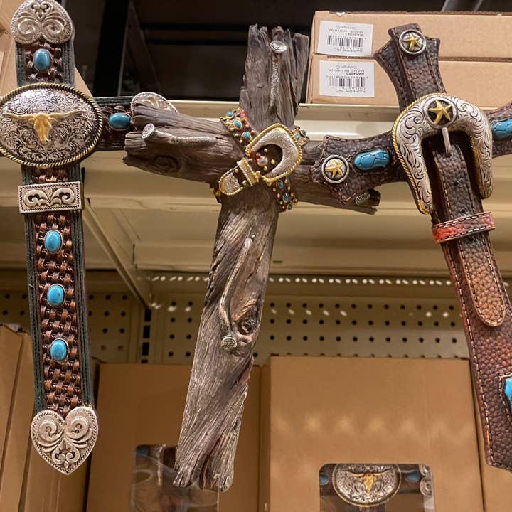 Broads Market - Wholesale Wall Cross - Western Belt Buckle Crosses Set of 3