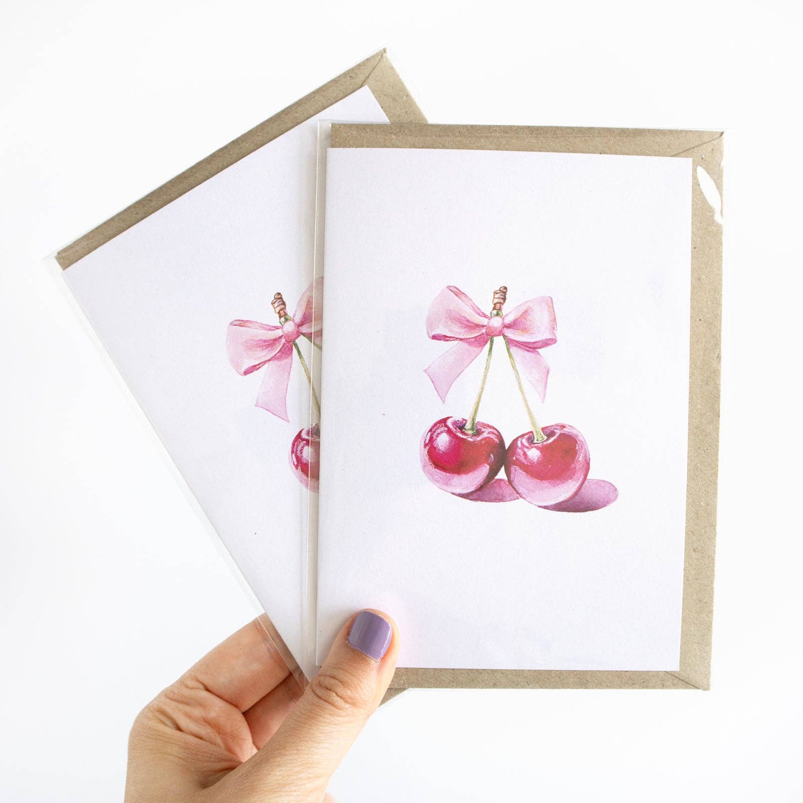 Julia Ockert - Wholesale Everyday greeting card - Demure Cherries Greeting Card1