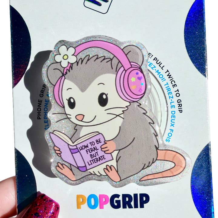 Zarigüeya Salvaje Pero Culto Amante de Libros Brillante Agarre para venta al por mayor de Ivy Resin Shop LLC