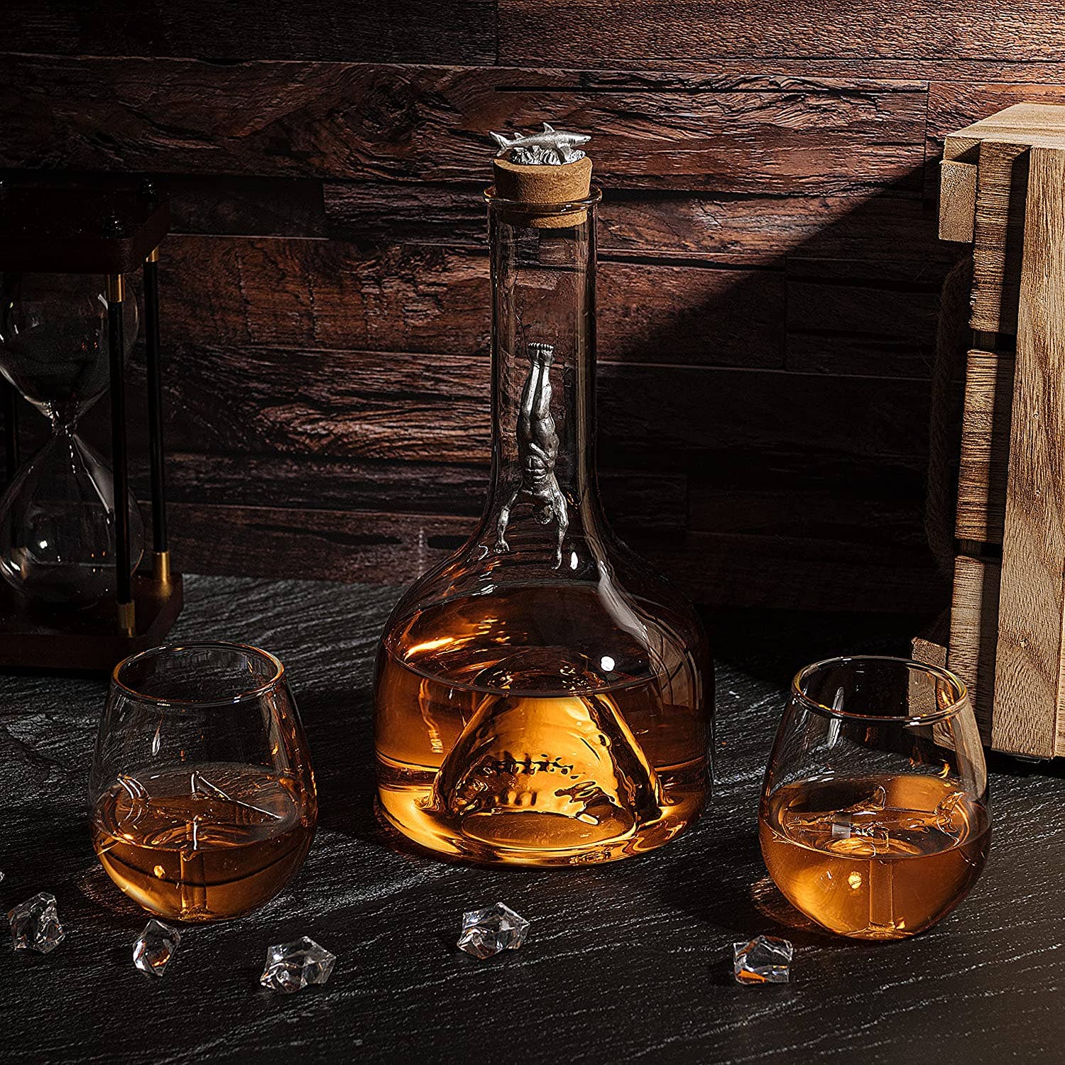 The Wine Savant /  Khen Glassware - Wholesale Decanter - Shark Whiskey Decanter Set by The Wine Savant - 1000ml Shark4