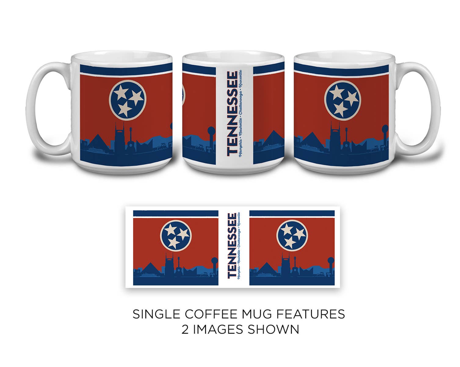 Tourist Courts - Wholesale Coffee Mug - State Flag Cities of TN Super Mug
