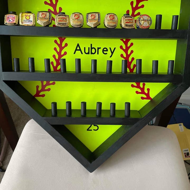 Umbrella Custom Woodworking - Wholesale Jewelry Stand & Display - Softball or Baseball Championship Ring Display