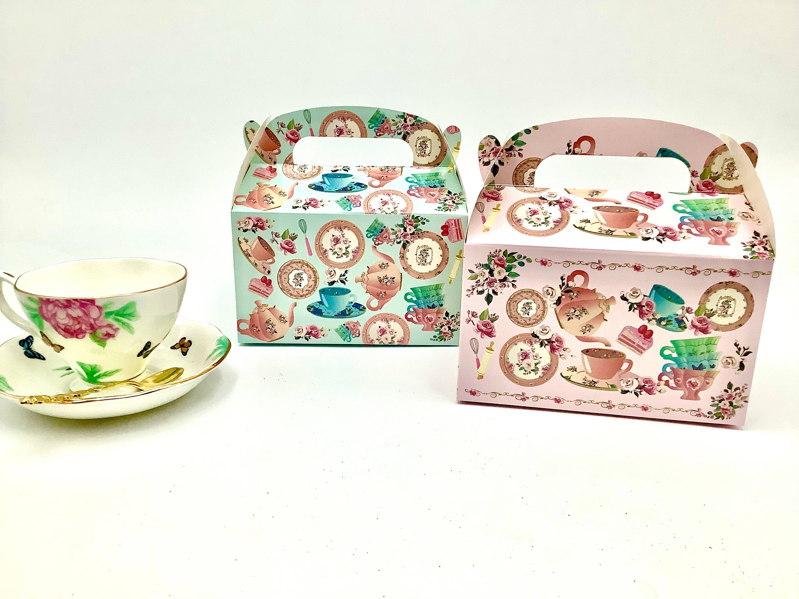 All Little Cute Things - Vente Sachet cadeau/boîte cadeau pour invités - Boîte à emporter Tea House pour gâteaux, desserts et biscuits1