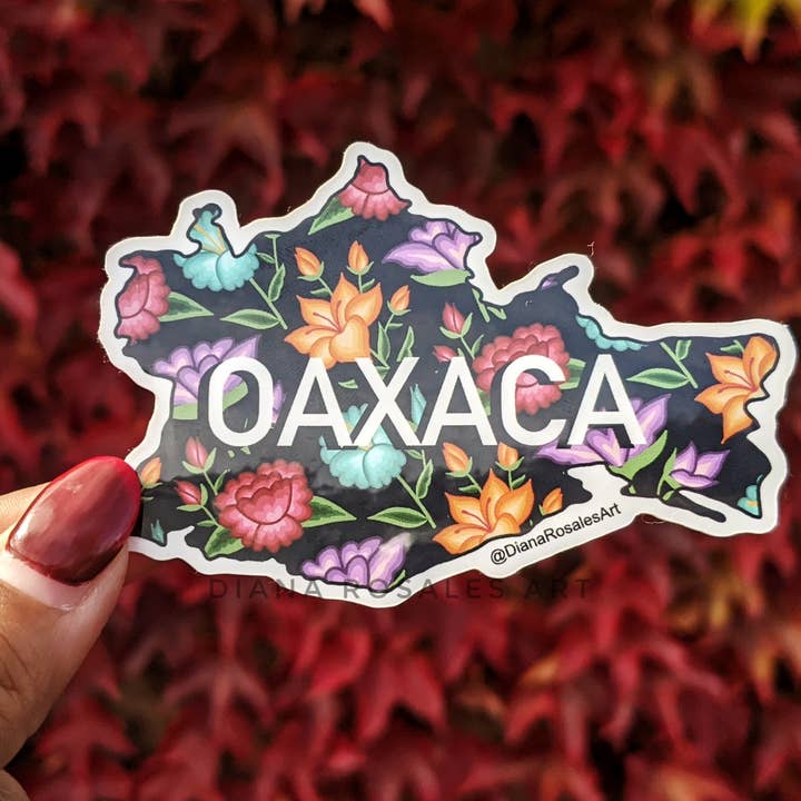 Oaxaca State Sticker | Sticker Mexicaanse bloemen voor wholesale door Diana Rosales Art