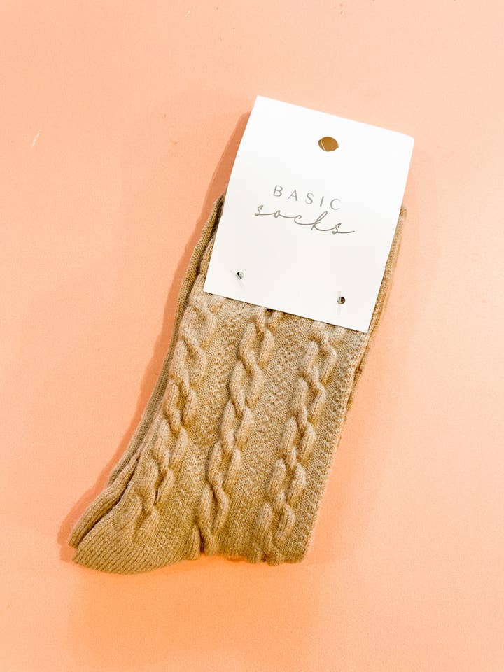 Angels Whisper Accessories - Wholesale Socks - Women's - Winter Cable Woolen Crew Socks