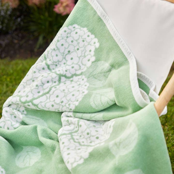 ChappyWrap - Vente Plaids - Couverture Hortensias Sage6